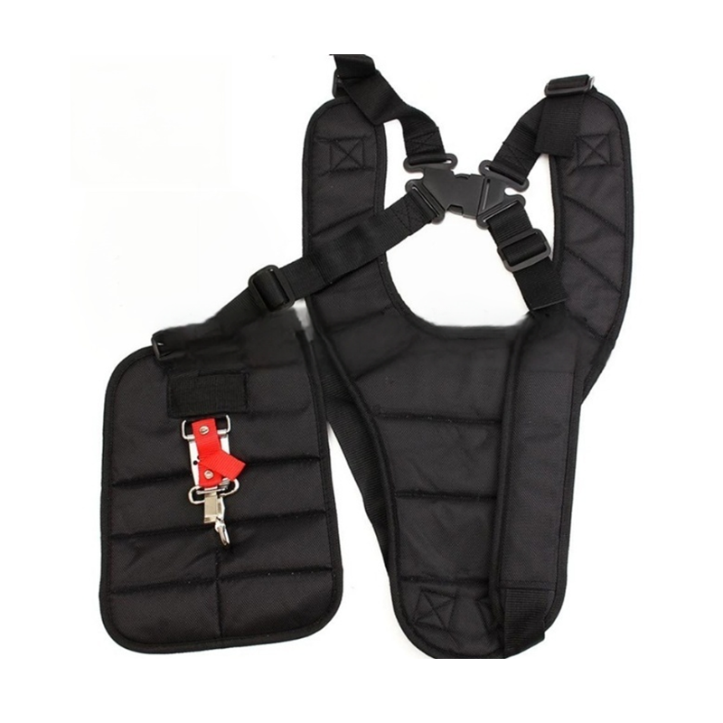 Lawn mower shoulder straps in herringbone pattern